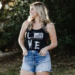 Women's Love Of Country Flowy Tank - Black 12 Women's Love Of Country Flowy Tank - Black -Fashion Trend Clothing Store BlankPoster 2000X2000 1LOVE