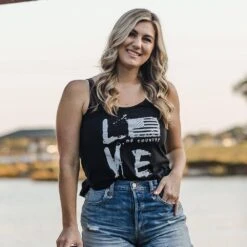 Women's Love Of Country Flowy Tank - Black 11 Women's Love Of Country Flowy Tank - Black -Fashion Trend Clothing Store BlankPoster 2000X2000 2LOVE