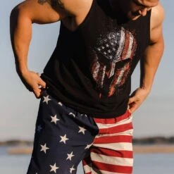 Men's American Spartan Tank - Black 11 Men's American Spartan Tank - Black -Fashion Trend Clothing Store BlankPoster 2000X2000 4 Spartan