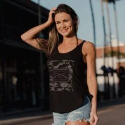 Women'sGrunt Style Logo Flowy Tank - Black Camo