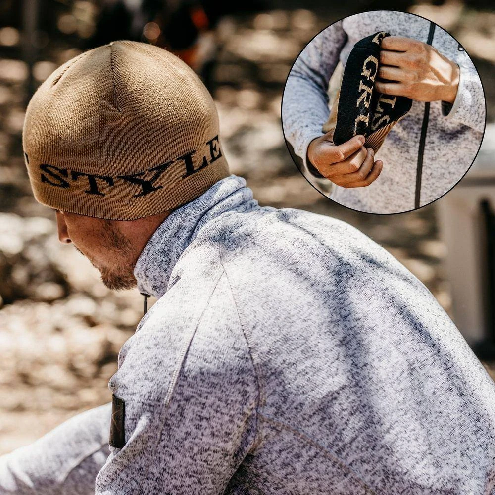 Accessories Reversible Skull Cap Beanie - Black And Tan 6 Accessories Reversible Skull Cap Beanie - Black And Tan - Image 4