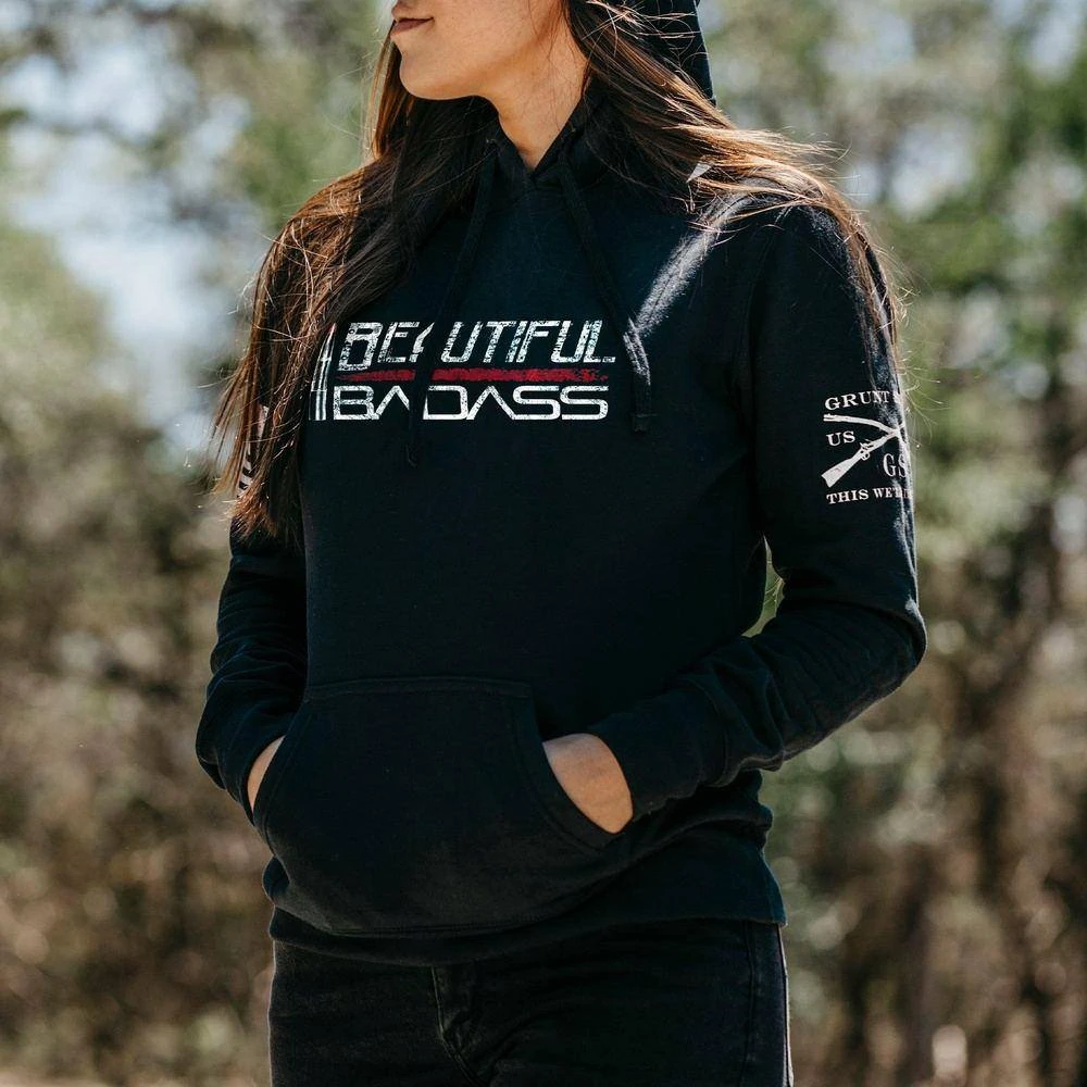 Women's Beautiful Badass Hoodie - Black 4 Women's Beautiful Badass Hoodie - Black - Image 2
