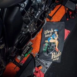 Work Hard, Ride Easy T-Shirt - Dark Grey 7 Work Hard, Ride Easy T-Shirt - Dark Grey -Fashion Trend Clothing Store BlankPoster 2000X2000 A WHREFlat