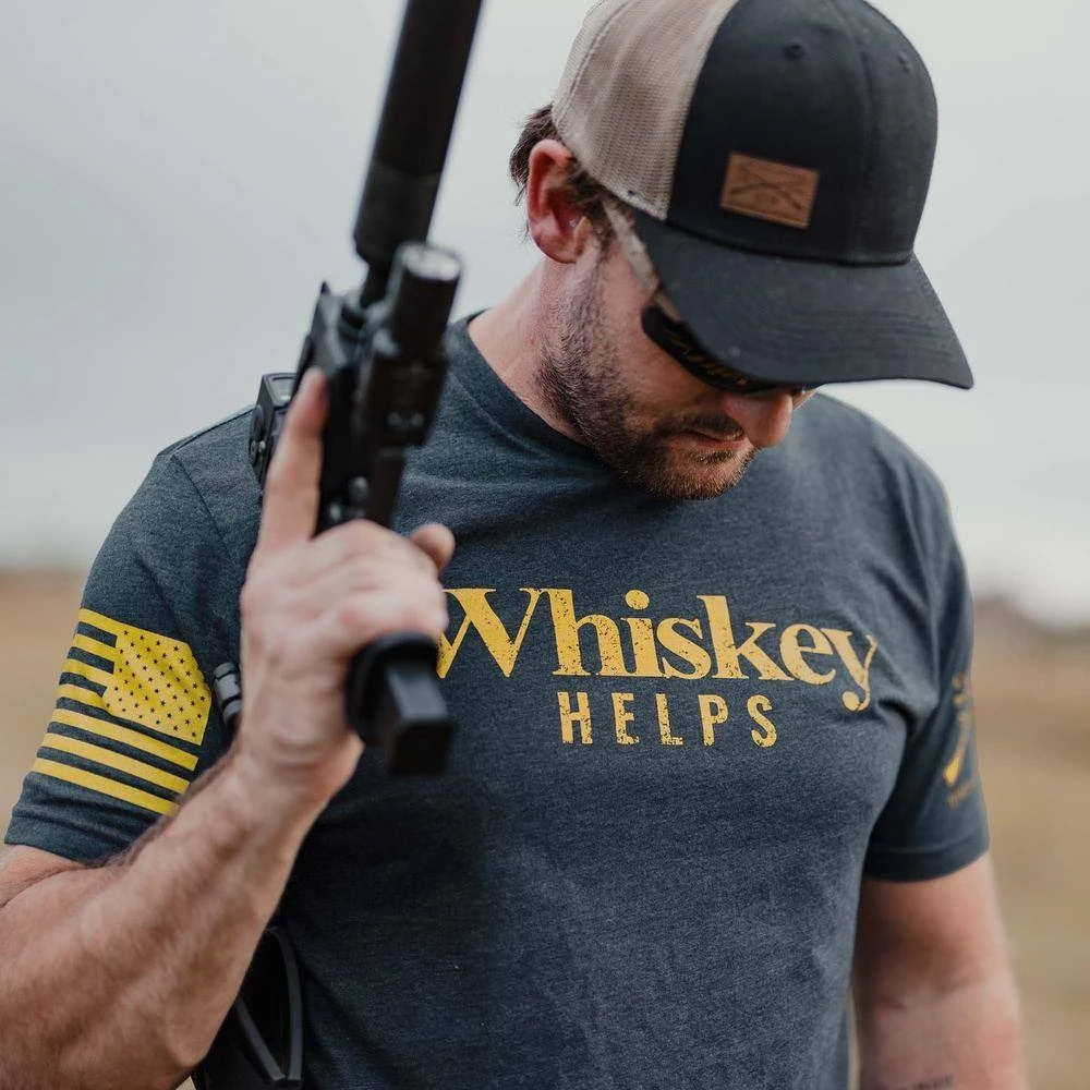 Whiskey Helps™T-Shirt - Midnight Navy 6 Whiskey Helps™T-Shirt - Midnight Navy - Image 4