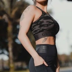 Women's Racerback Sports Bra - Black Camo -Fashion Trend Clothing Store BlankPoster 2000X2000 A copy3BlkCamoBra