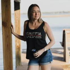 Women's Beautiful Badass Flowy Tank - Black