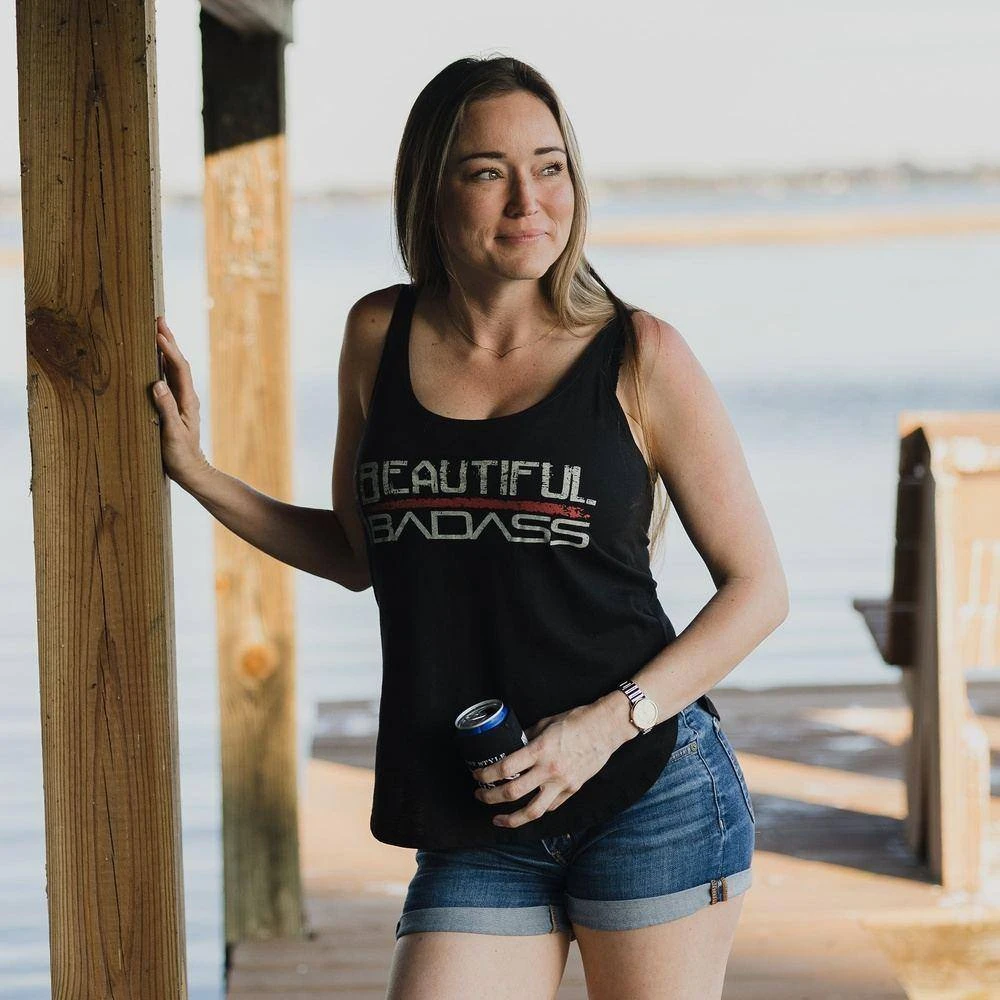 Women's Beautiful Badass Flowy Tank - Black 3 Women's Beautiful Badass Flowy Tank - Black