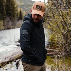 Men's Soft Shell Hoodie - Black -Fashion Trend Clothing Store BlankPoster 2000X2000 GS3577 GruntStyleSoftShellHoodie