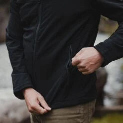 Men's Soft Shell Hoodie - Black -Fashion Trend Clothing Store BlankPoster 2000X2000 GS3577 GruntStyleSoftShellHoodie 5