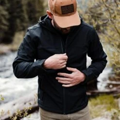 Men's Soft Shell Hoodie - Black -Fashion Trend Clothing Store BlankPoster 2000X2000 GS3577 GruntStyleSoftShellHoodie 6