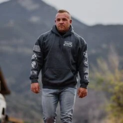 Patch Hoodie - Dark Heather -Fashion Trend Clothing Store BlankPoster 2000X2000 GS4543 GruntStylePatchHoodie DarkHeather 2