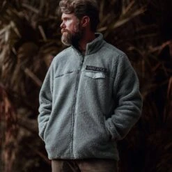 Men's Sherpa Full-Zip - Gray -Fashion Trend Clothing Store BlankPoster 2000X2000 GS4945 GruntStyleSherpaFull Zip Gray 4