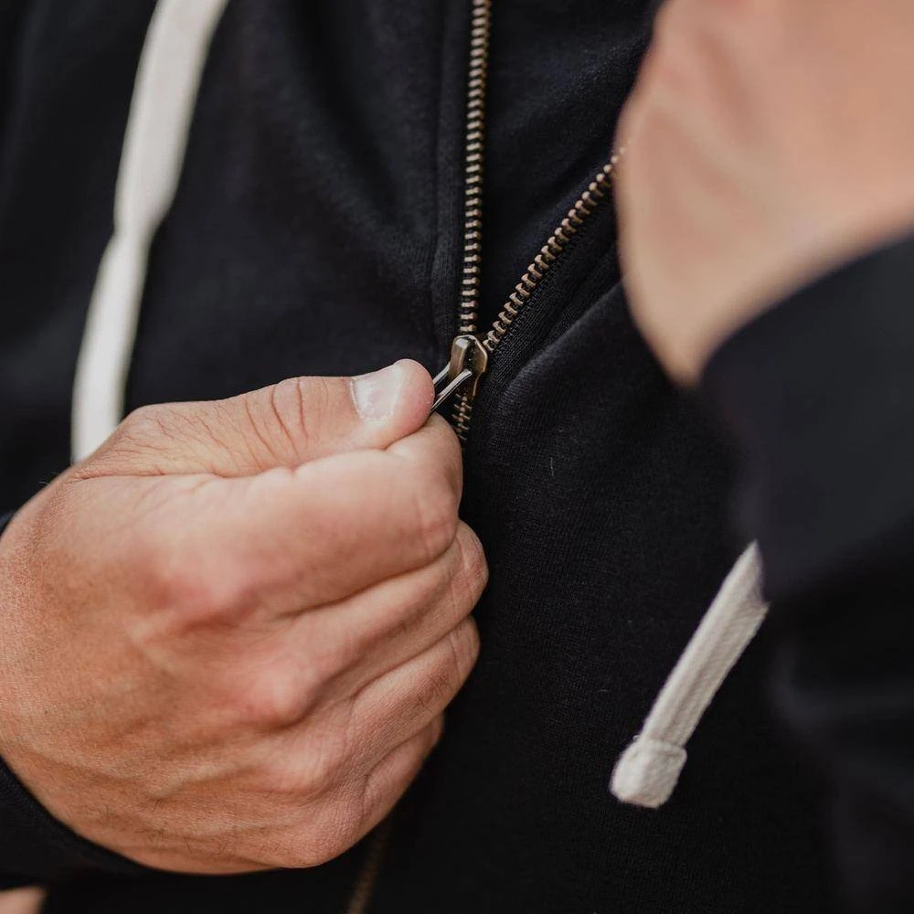 Premium Basic Full-Zip Hoodie - Black 6 Premium Basic Full-Zip Hoodie - Black - Image 4