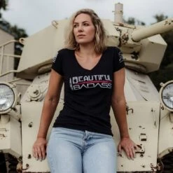 Women's Beautiful Badass V-Neck - Black -Fashion Trend Clothing Store BlankPoster 2000X2000 GS5314 BeautifulBadassV Neck Black min