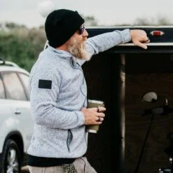 Men's Sweater Jacket - Heather Grey -Fashion Trend Clothing Store BlankPoster 2000X2000 SweaterFleece 5