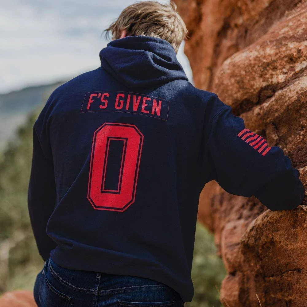 Zero F's Given Hoodie - Navy 4 Zero F's Given Hoodie - Navy - Image 2