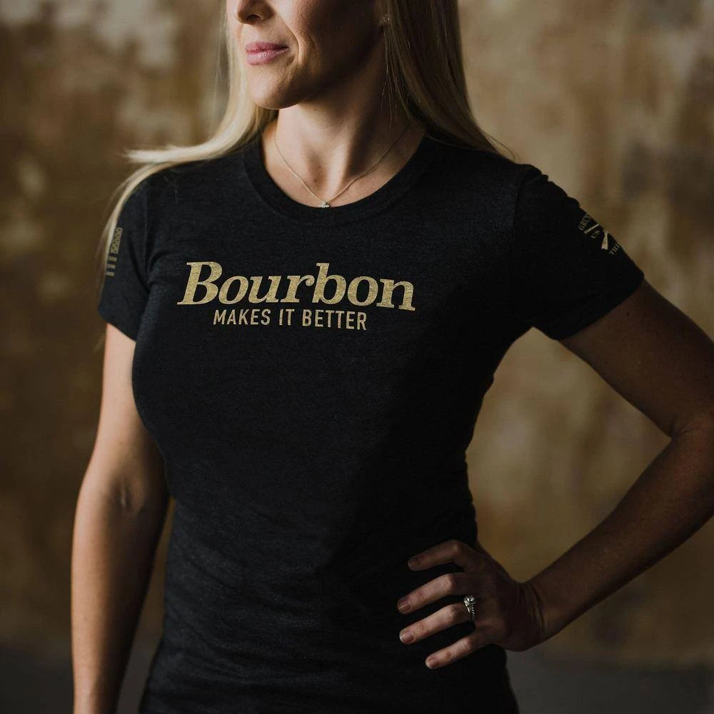 Women's Bourbon Makes It Better Slim Fit T-Shirt - Black 4 Women's Bourbon Makes It Better Slim Fit T-Shirt - Black - Image 2