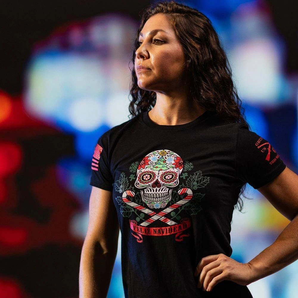 Women's Feliz Navidead Slim Fit T-Shirt - Black 6 Women's Feliz Navidead Slim Fit T-Shirt - Black - Image 4