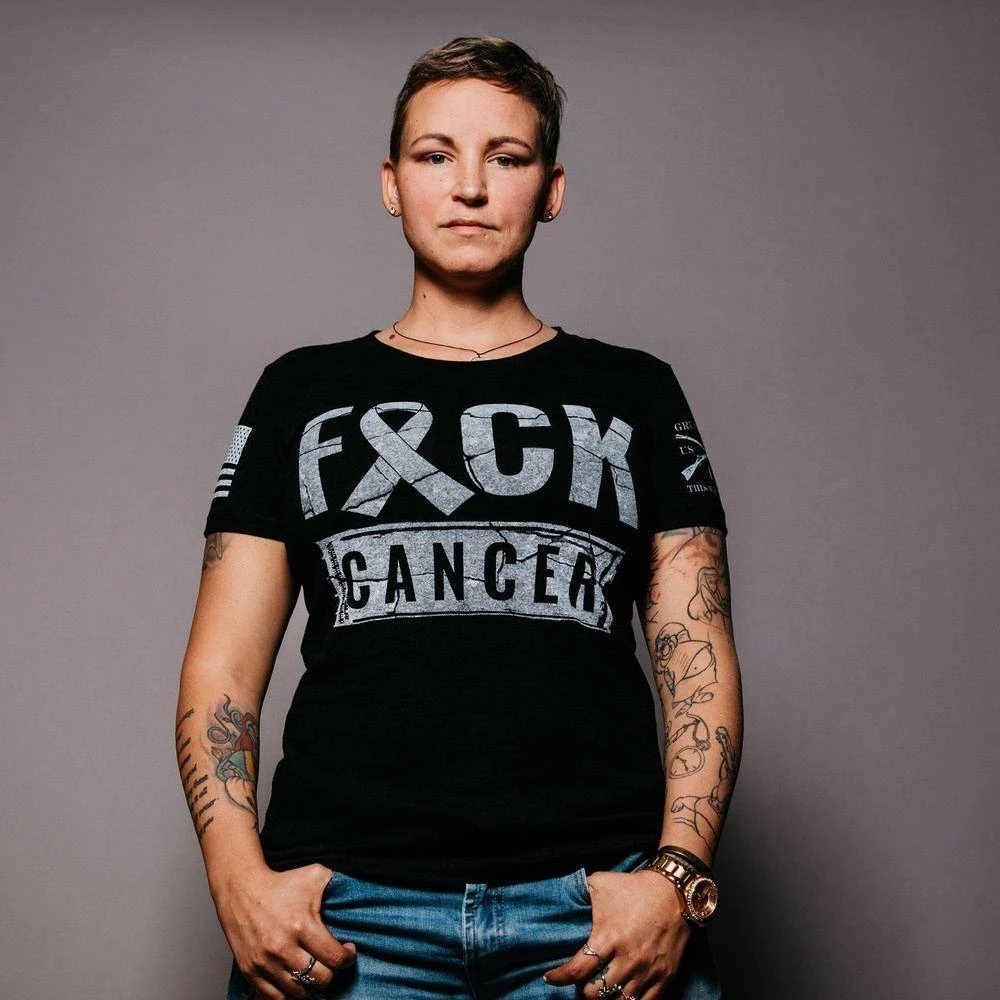 Women's F*ck Cancer Slim Fit T-Shirt - Black 3 Women's F*ck Cancer Slim Fit T-Shirt - Black