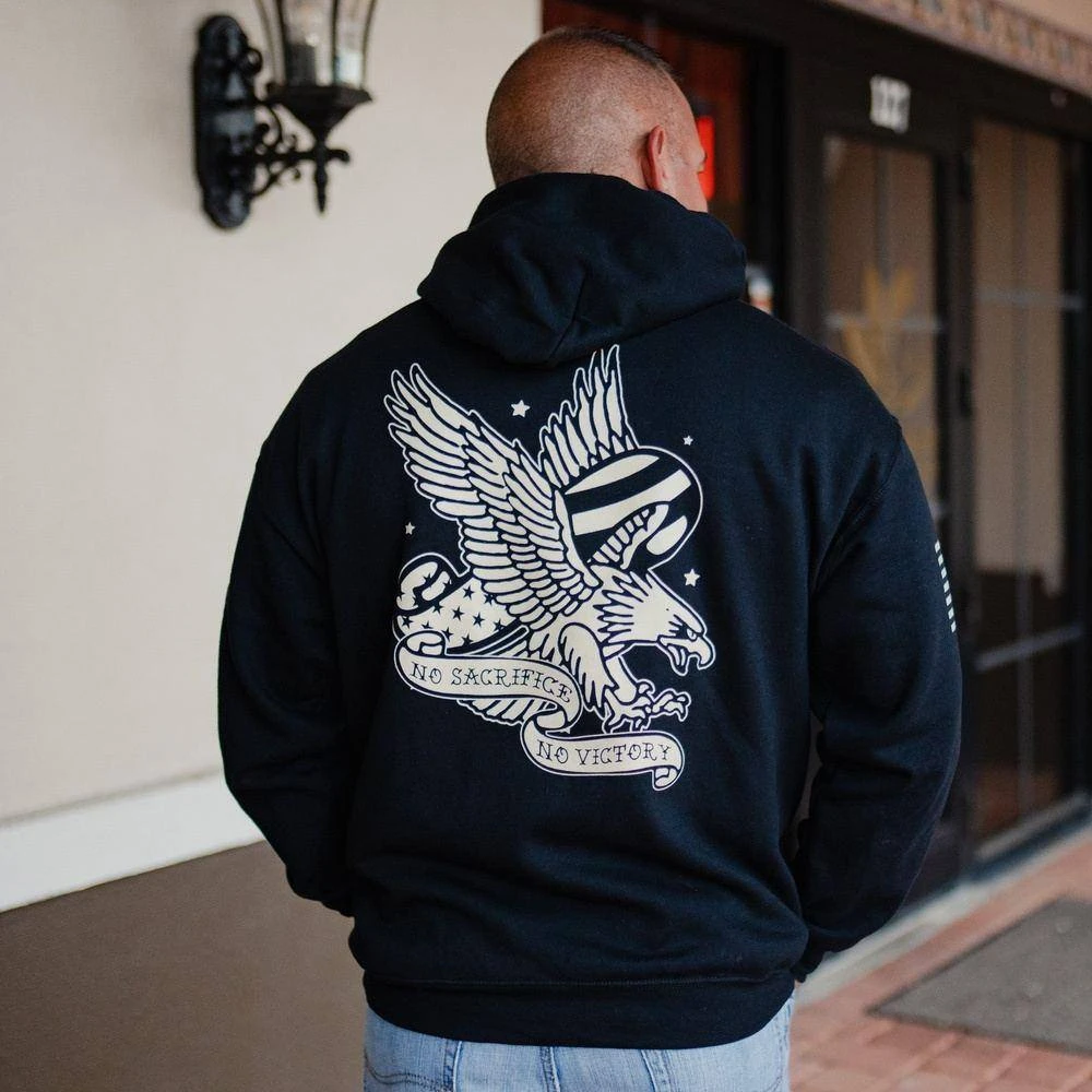 No Sacrifice No Victory Hoodie - Black 4 No Sacrifice No Victory Hoodie - Black - Image 2