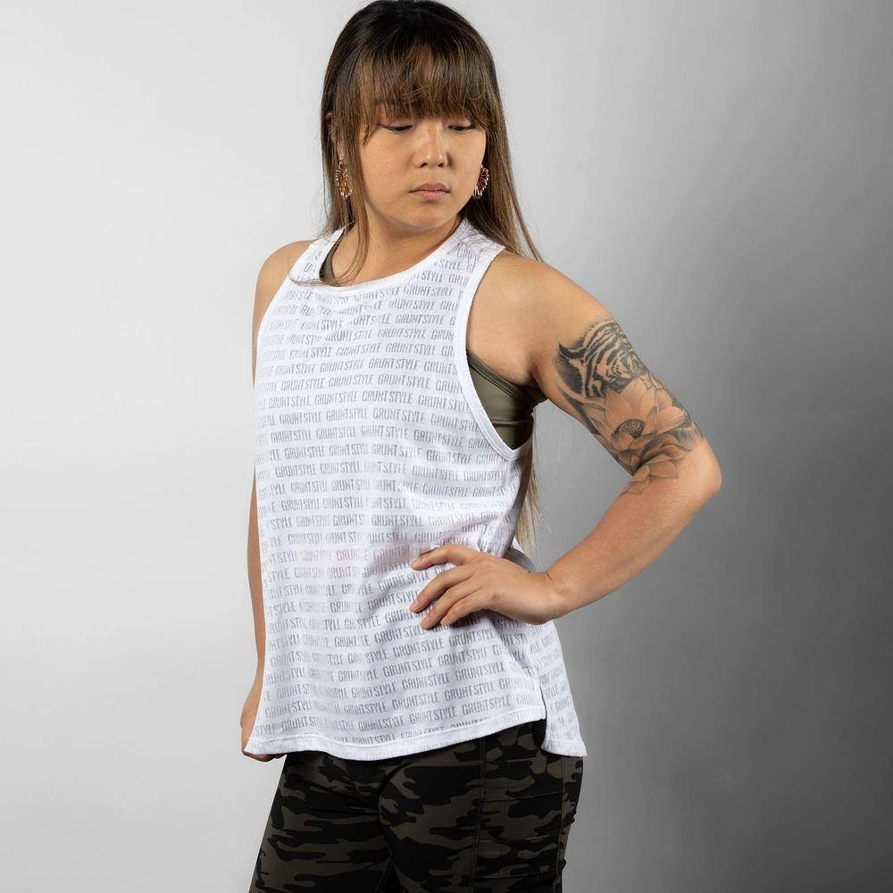 Women's Burn Out Tank - White 3 Women's Burn Out Tank - White