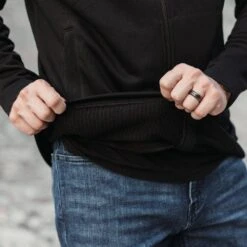 Men's Waffle Top Full-Zip Jacket - Black -Fashion Trend Clothing Store BlankPoster 2000x2000 5 GS5669WaffleTopFull ZipJacket Black