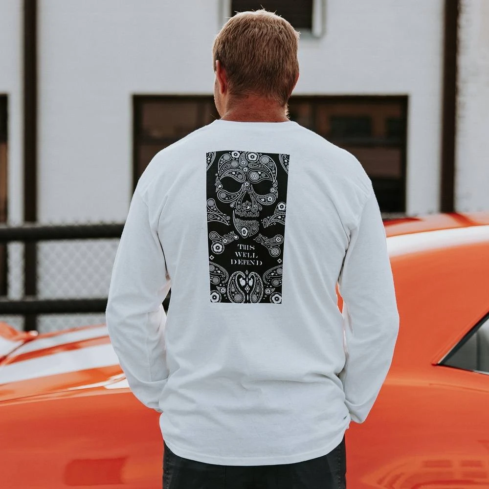 Death Paisley Long Sleeve - White 6 Death Paisley Long Sleeve - White - Image 4