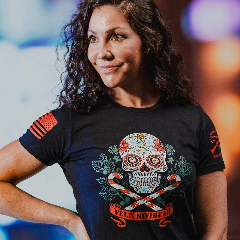 Women's Feliz Navidead Slim Fit T-Shirt - Black 3 Women's Feliz Navidead Slim Fit T-Shirt - Black