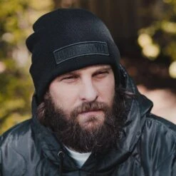 Accessories Name Tape Black Cuffed Beanie -Fashion Trend Clothing Store BlankPoster 2000x2000 6 GS5555CuffedNameTapeBeanie Black 1