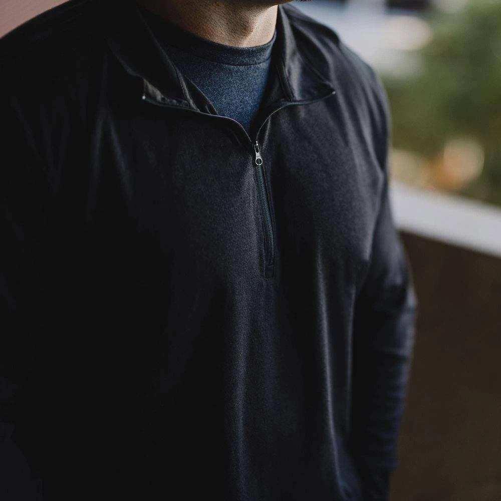 Men's This We'll Defend Triblend 1/4 Zip Pullover - Black 13 Men's This We'll Defend Triblend 1/4 Zip Pullover - Black - Image 11