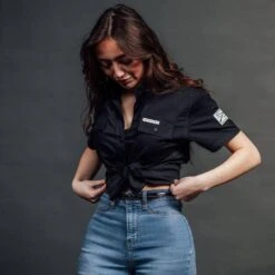 Women's Garage Button Down - Black -Fashion Trend Clothing Store BlankPoster 2000x2000 GS5447 Women sGruntStyleGarageButtonDown Black 2