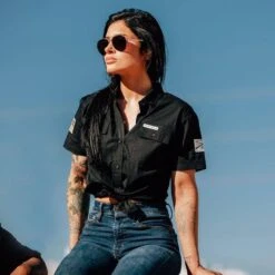 Women's Garage Button Down - Black -Fashion Trend Clothing Store BlankPoster 2000x2000 GS5447 Women sGruntStyleGarageButtonDown Black 6