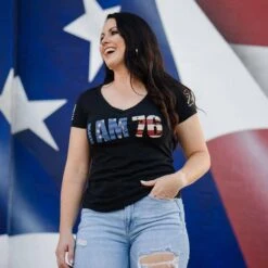 Women's I AM 76 V-Neck - Black -Fashion Trend Clothing Store BlankPoster 2000x2000 GS5485 IAM76 MidnightNavy 2 1