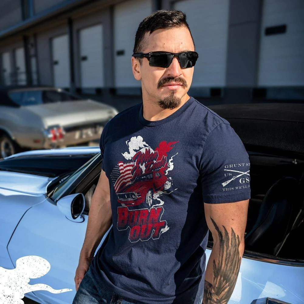 Burn Out T-Shirt- Navy 4 Burn Out T-Shirt- Navy - Image 2