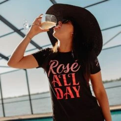 Women's Rosé All Day Slim Fit T-Shirt - Black -Fashion Trend Clothing Store BlankPoster 2000x2000 GS5565 RoseAllDayWomen sSlimFitTee Black 2