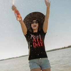 Women's Rosé All Day Slim Fit T-Shirt - Black -Fashion Trend Clothing Store BlankPoster 2000x2000 GS5565 RoseAllDayWomen sSlimFitTee Black