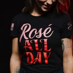 Women's Rosé All Day Slim Fit T-Shirt - Black -Fashion Trend Clothing Store BlankPoster 2000x2000 GS5565 RoseAllDayWomen sSlimFitTee Black 4