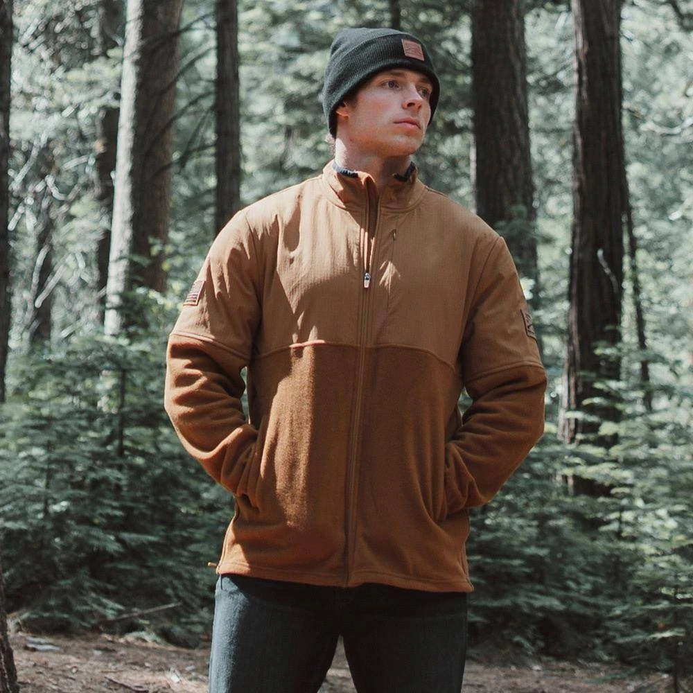 Men's Ripstop Hybrid Fleece Full-Zip Jacket - Coyote 3 Men's Ripstop Hybrid Fleece Full-Zip Jacket - Coyote