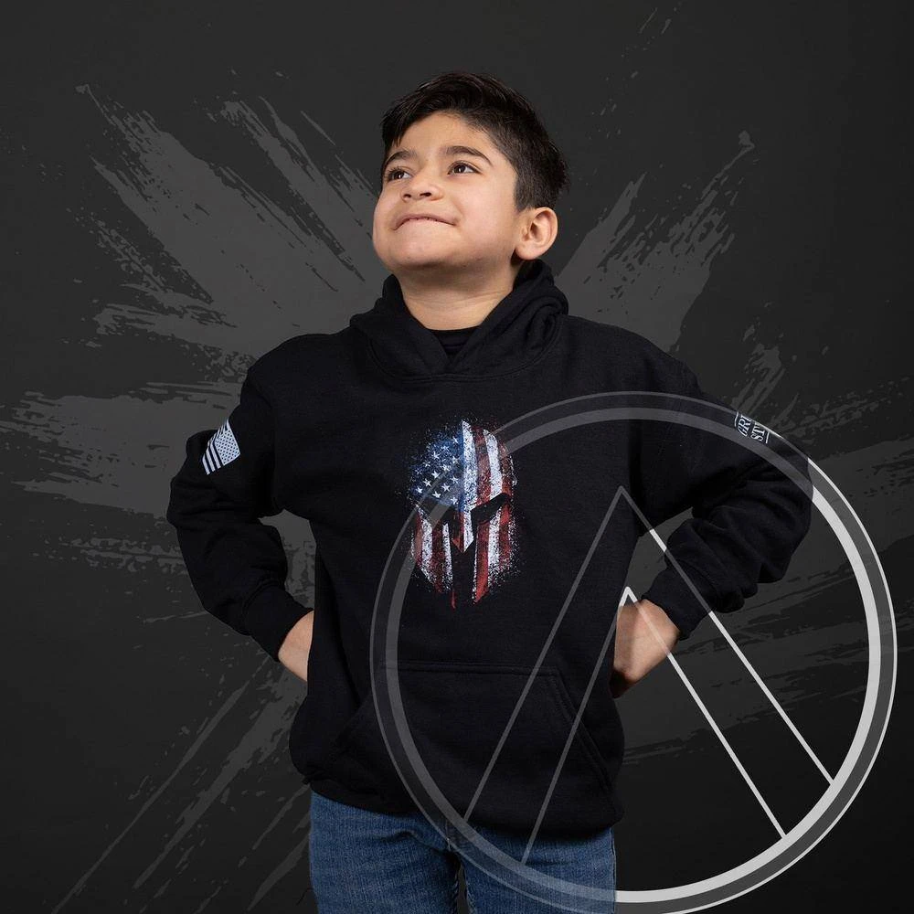 Youth American Spartan Hoodie - Black 5 Youth American Spartan Hoodie - Black - Image 3