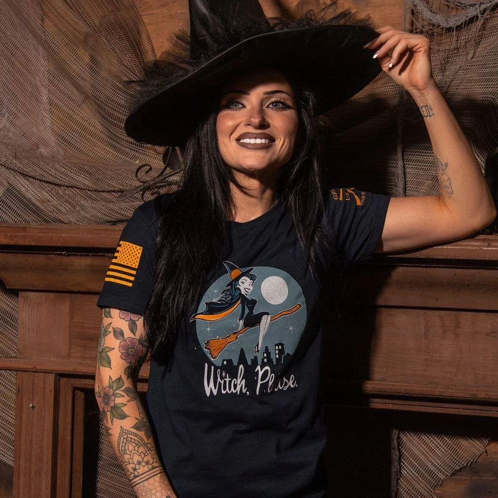 Women's Witch, Please Slim Fit T-Shirt - Midnight Navy 3 Women's Witch, Please Slim Fit T-Shirt - Midnight Navy