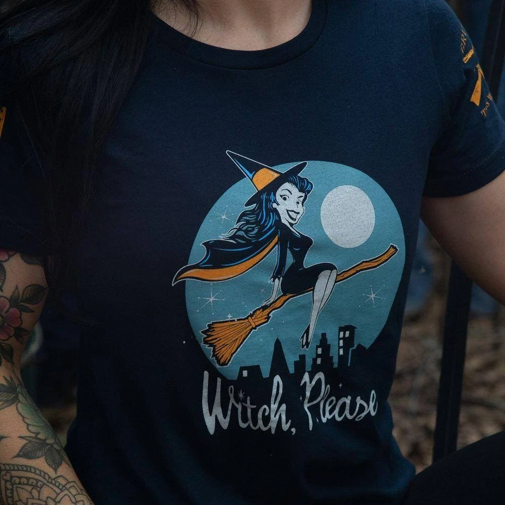 Women's Witch, Please Slim Fit T-Shirt - Midnight Navy 8 Women's Witch, Please Slim Fit T-Shirt - Midnight Navy - Image 6