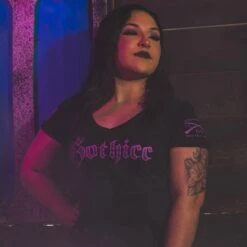 Women's Gothicc V-Neck T-Shirt - Black -Fashion Trend Clothing Store BlankPoster 2000x2000 GS5732GothiccV Neck Black 4