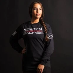 Women's Beautiful Badass Long Sleeve - Black -Fashion Trend Clothing Store BlankPoster 2000x2000 GS5838BeautifulBadassLS Black