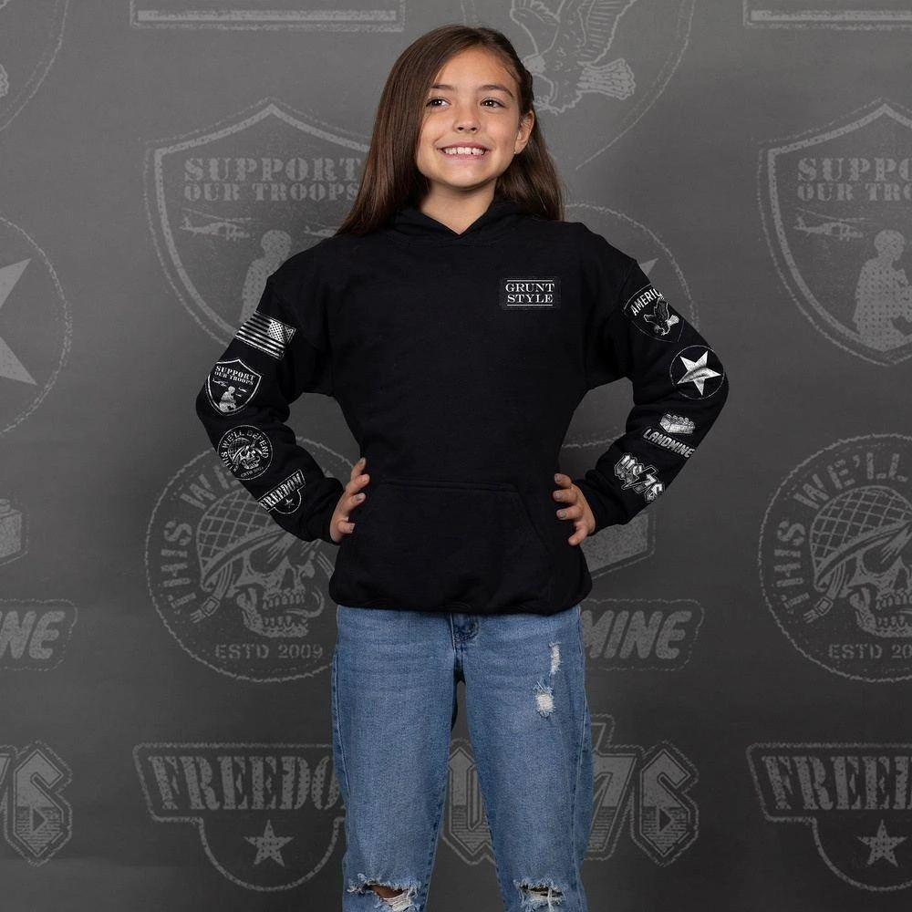 Youth Patch Hoodie - Black 3 Youth Patch Hoodie - Black