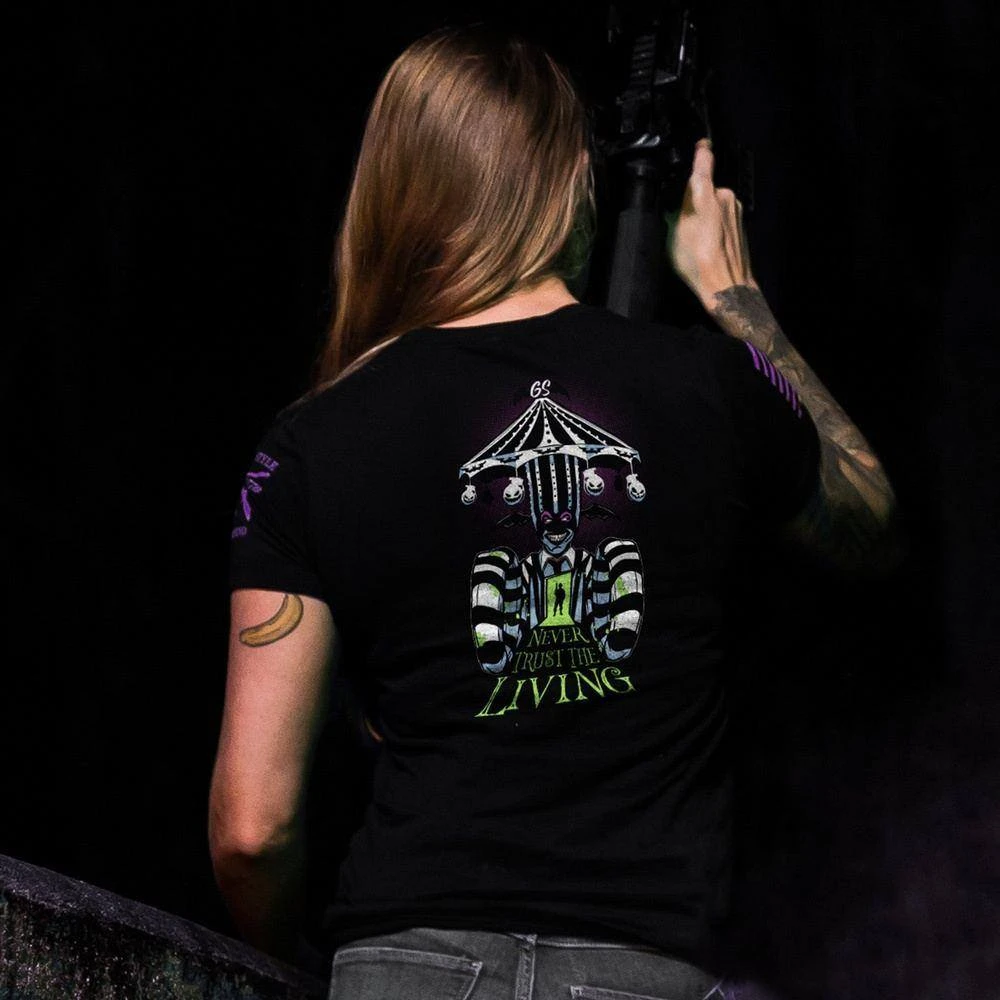 Women's Never Trust The Living V-Neck - Black 3 Women's Never Trust The Living V-Neck - Black