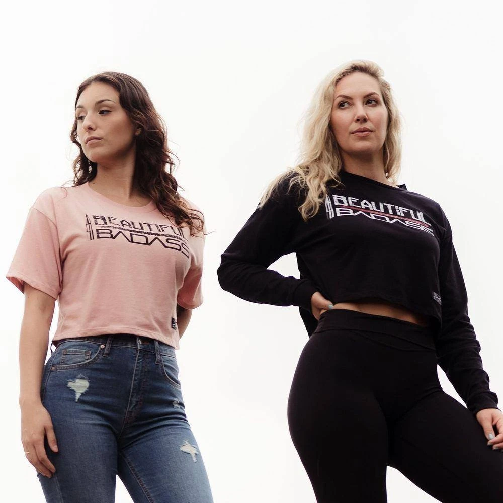 Women's Beautiful Badass Cropped T-Shirt - Desert Pink 8 Women's Beautiful Badass Cropped T-Shirt - Desert Pink - Image 6