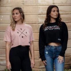 Women's Simple USA Cropped T-Shirt - Desert Pink -Fashion Trend Clothing Store BlankPoster 2000x2000 copy11GS5221 GS5222 Women sCroppedTees