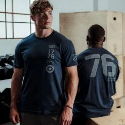 '76 T-Shirt - Midnight Navy -Fashion Trend Clothing Store BlankPoster 2000x2000 copy12 DefinedByDiscipline Campaign4 GS5249