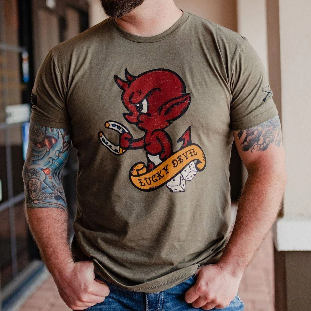 Lucky Devil T-Shirt - Military Green 7 Lucky Devil T-Shirt - Military Green - Image 5