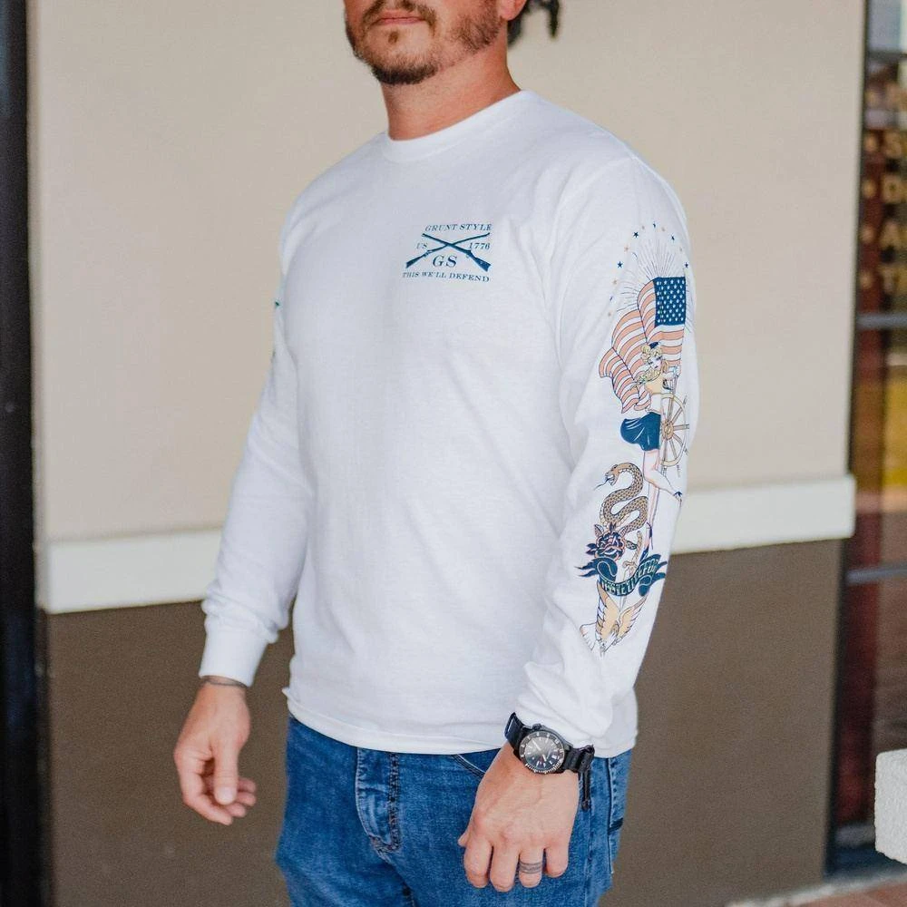 Nautical Pinup Long Sleeve - White 4 Nautical Pinup Long Sleeve - White - Image 2